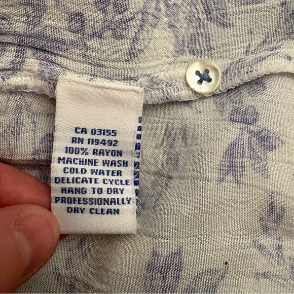 Vintage April Cornell dress French Toile print blue white rayon - Picture 11 of 15